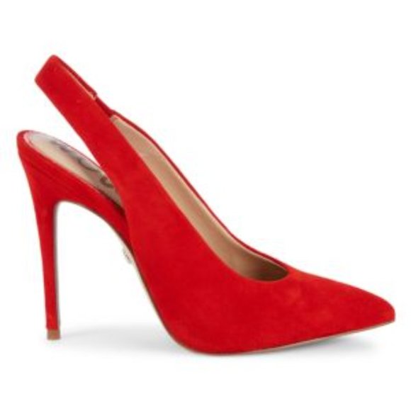 SAM EDELMAN Dierdra Slingback Pump | Women's Size 9 M | Red Suede - Picture 5 of 5